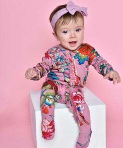 Dusky Pink Exotic Flower Babygro - Powell Craft