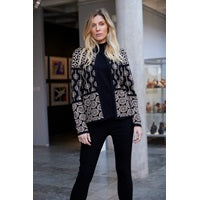 Load image into Gallery viewer, 6707- Black/Camel Print Cardigan - Sunday