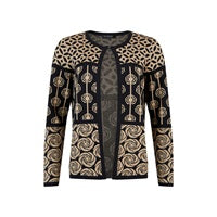 Load image into Gallery viewer, 6707- Black/Camel Print Cardigan - Sunday