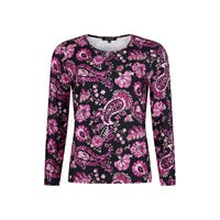 Load image into Gallery viewer, 6909- Black/Pink Print T-Shirt - Sunday