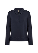 Load image into Gallery viewer, Navy 1/4 Zip with Collar - Soya Concept