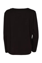 Load image into Gallery viewer, Black &amp; Thyme Round Neck Top With Colour Inset Bands- Naya