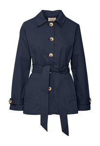 5658 - Trina Belted Trench Coat- Navy- Fransa