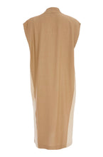 Load image into Gallery viewer, Biscuit Long Line Crinkle Waistcoat With Contrast Side And Print Pocket - Ora