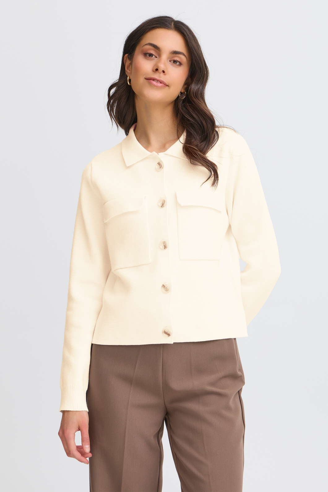 Box Cardigan - White - Fransa