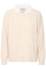 Load image into Gallery viewer, Knitted Jumper with Collar - Cream - Fransa