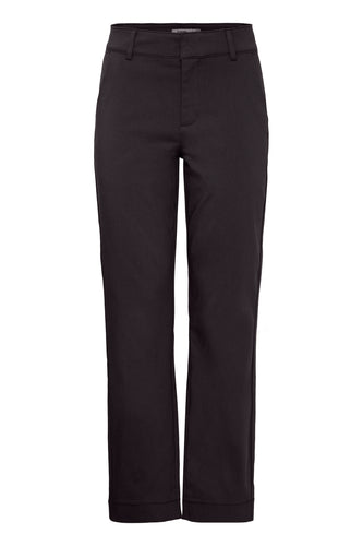 Black straight pants on a white background