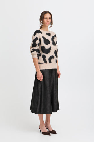Long Faux Leather Skirt - B.Young