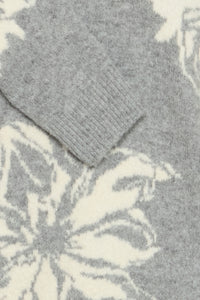 Flower Print Jumper - Grey - B.Young