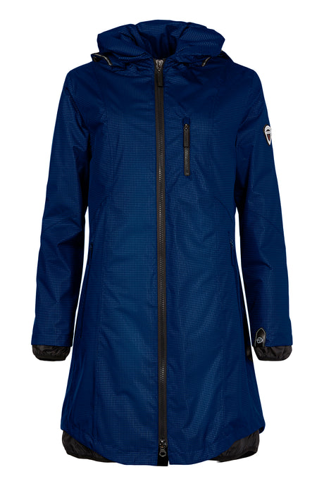 1730- Navy/Blue Waterproof Hooded Rain Coat- Normann (63)