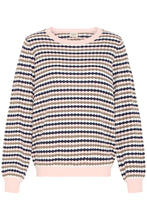 Load image into Gallery viewer, Rose &amp; Navy Stripe Jumper - Fransa