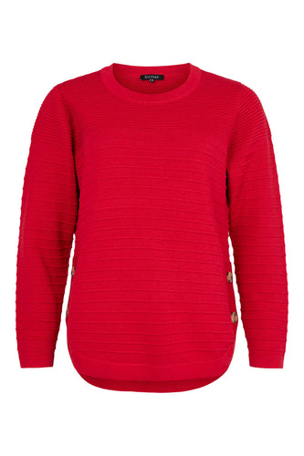 6244- Ribbed Knit Jumper- Red- Sunday