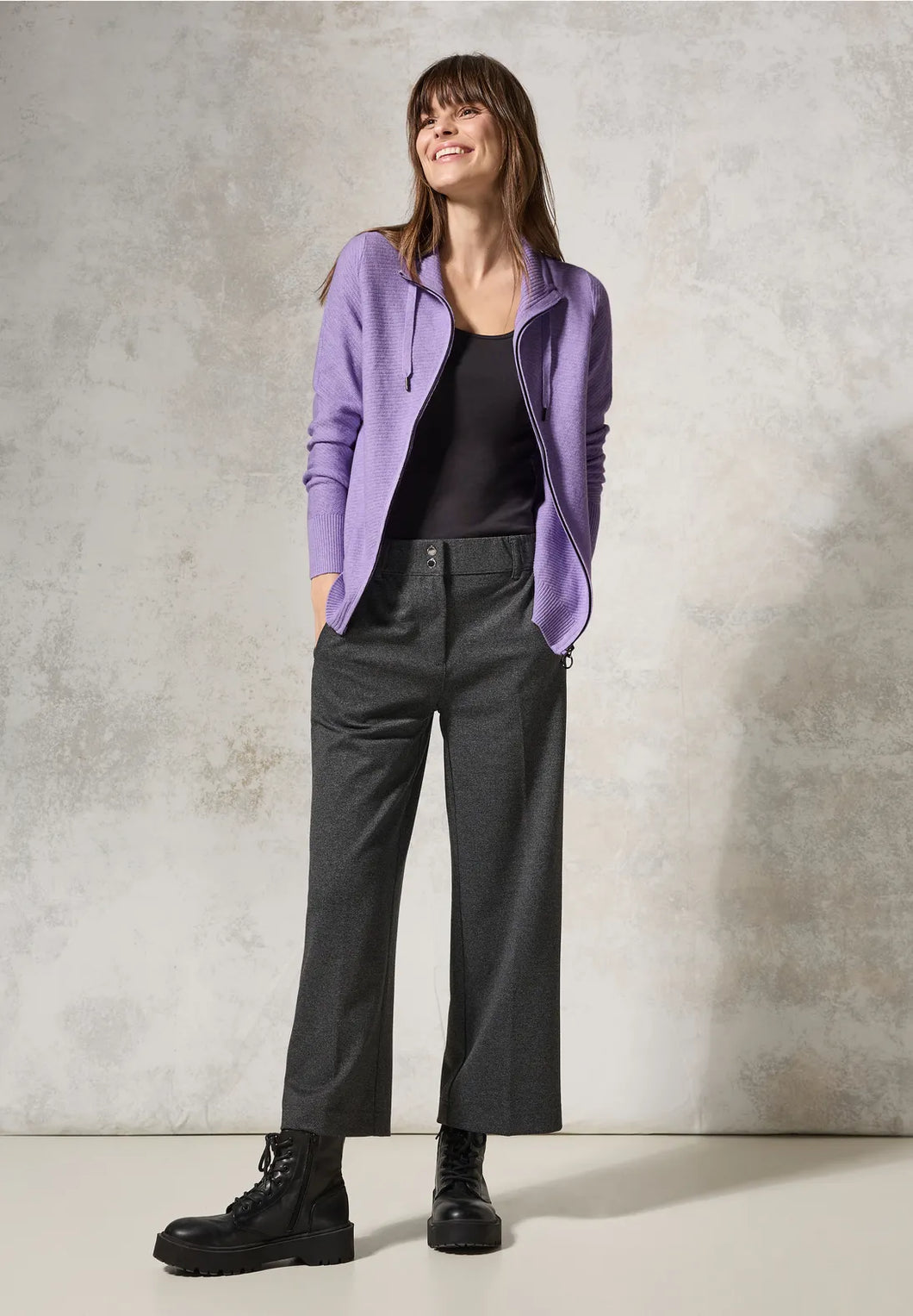 253869- Lilac Zip Cardigan - Cecil