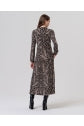Load image into Gallery viewer, Black &amp; Cream Long V Neck  Print Dress - Surkana