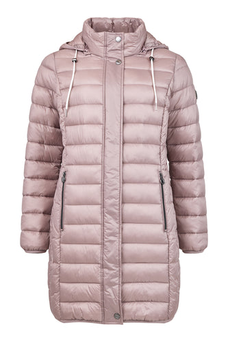 103- Long Quilted Coat- Dusty Pink- Frandsen