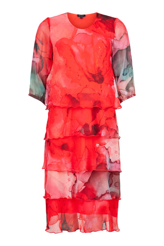 6243 - Red Printed Dress - Sunday