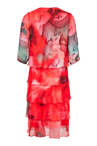 6243 - Red Printed Dress - Sunday