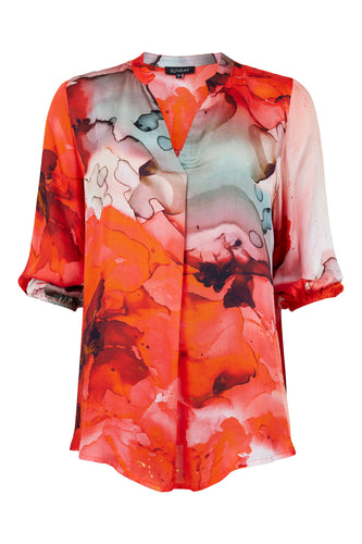 6738 - Red Printed Blouse - Sunday