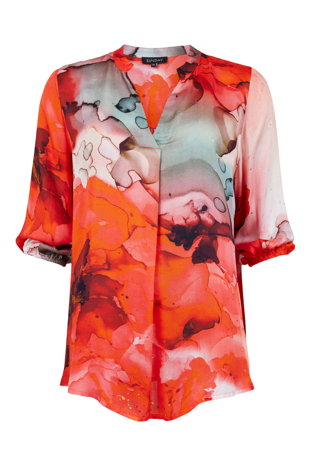 6738 - Red Printed Blouse - Sunday