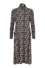 Load image into Gallery viewer, 88525- Black &amp; Beige Jersey Dress - Noen