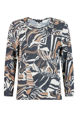 6128 - Printed Long Sleeve Top - Sunday