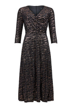 Load image into Gallery viewer, 78548- Bronze Sequence V Neck Dress- Tia