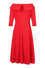 Load image into Gallery viewer, 78599- Boat Neckline Flared Skirt Dress- Tia