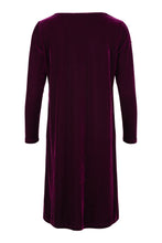 Load image into Gallery viewer, 78873- Wine Velvet Shift Dress- Tia