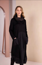 Load image into Gallery viewer, Black Curved Hem Dress With Metal Section And Neckpiece- Naya