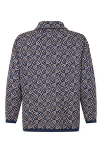 Grey Printed Pullover with High Neck - Sunday