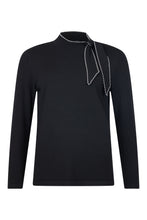 Load image into Gallery viewer, Black Pullover with Tie - Sunday