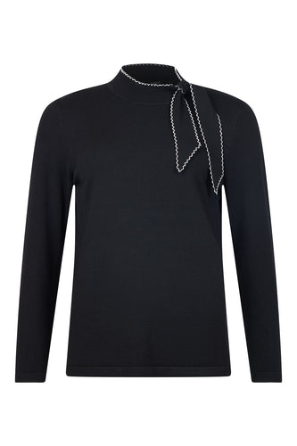 Black Pullover with Tie - Sunday