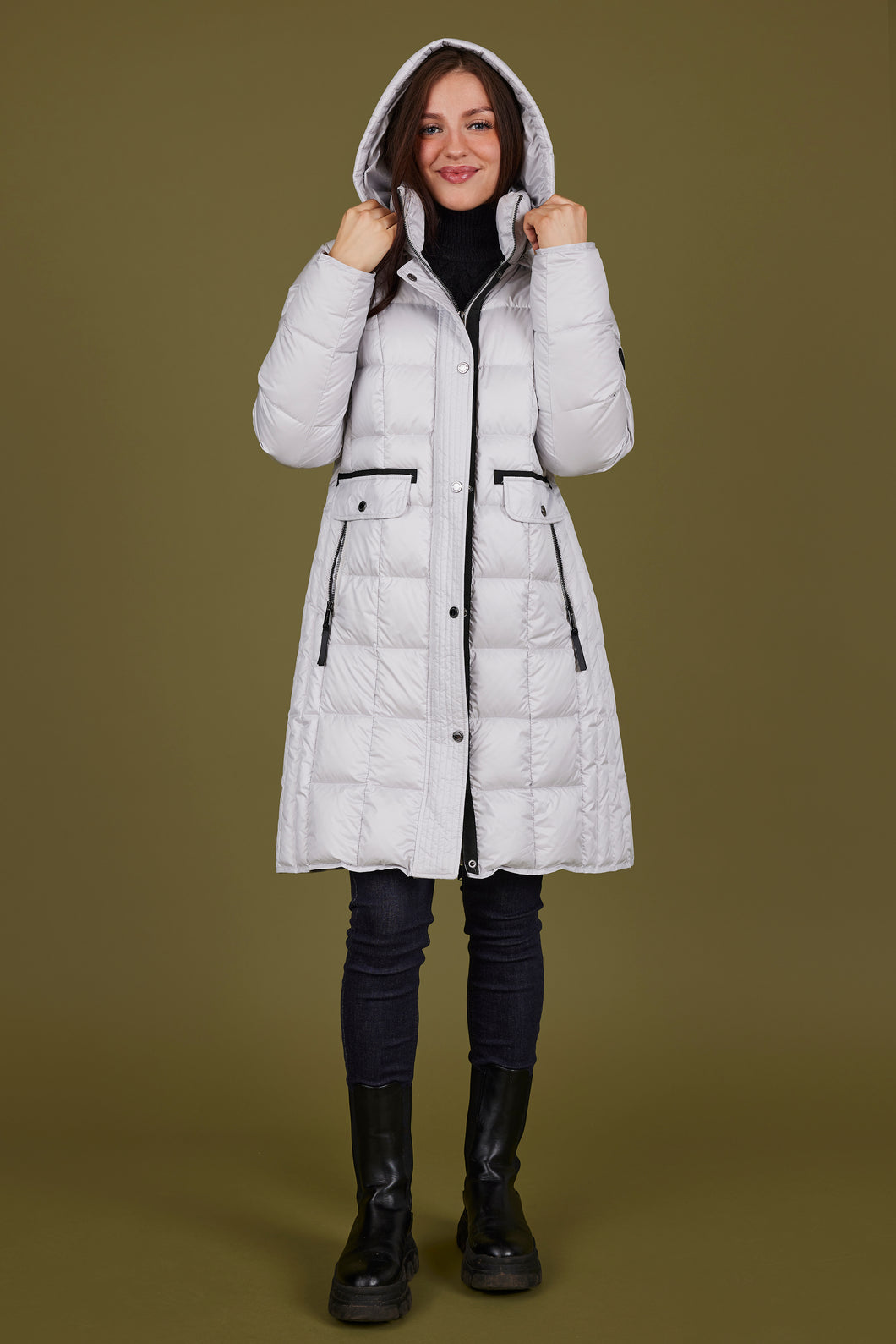 Silver Winter Coat Long - Normann