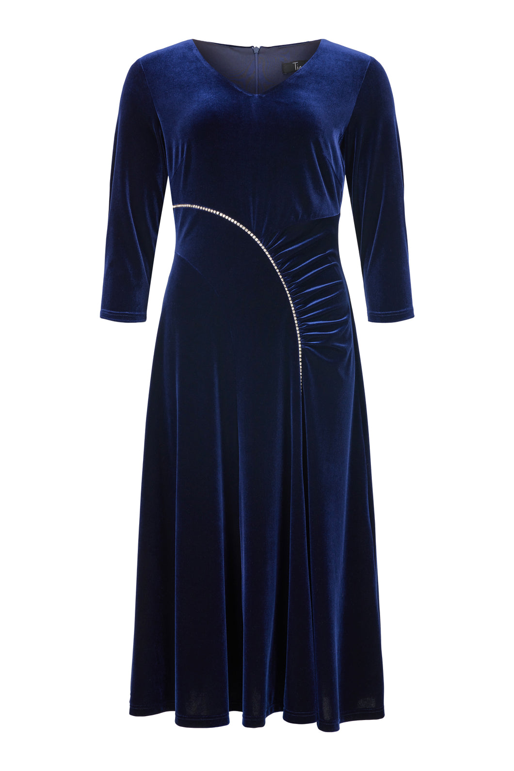 Velvet Dress with Rhinestone Detail - Tia