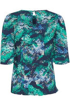 Load image into Gallery viewer, 3510- Floral Print Blouse- Blue - Fransa