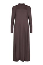 Load image into Gallery viewer, Cowl Neck Jersey Dress - Dark Brown - Noen