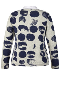 Spot Print Jumper with Shirt Underlay - Rabe