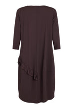 Load image into Gallery viewer, Jersey Dress with Floral Detail - Dark Brown - Noen