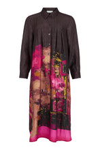 Load image into Gallery viewer, Dark Brown Shirt Dress with Print- Noen