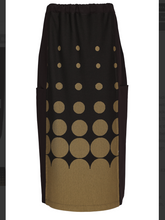 Load image into Gallery viewer, Black &amp; Avocado Spot Border Print Pull Up Skirt - Naya