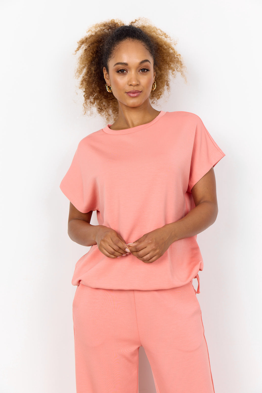 26475 - Lose-Fit Tee-Shirt - Peach - Soya Concept