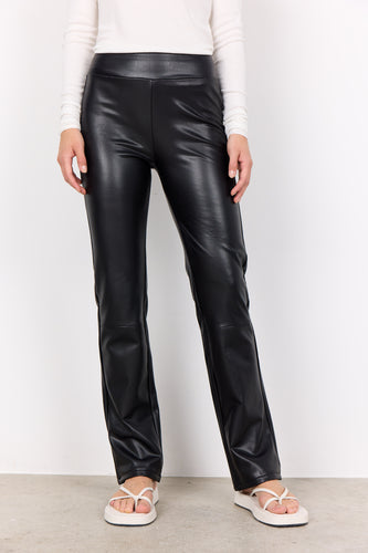 26591- Haida Black Pleather Trousers - Soya Concept