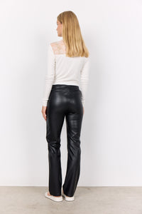 26591- Haida Black Pleather Trousers - Soya Concept