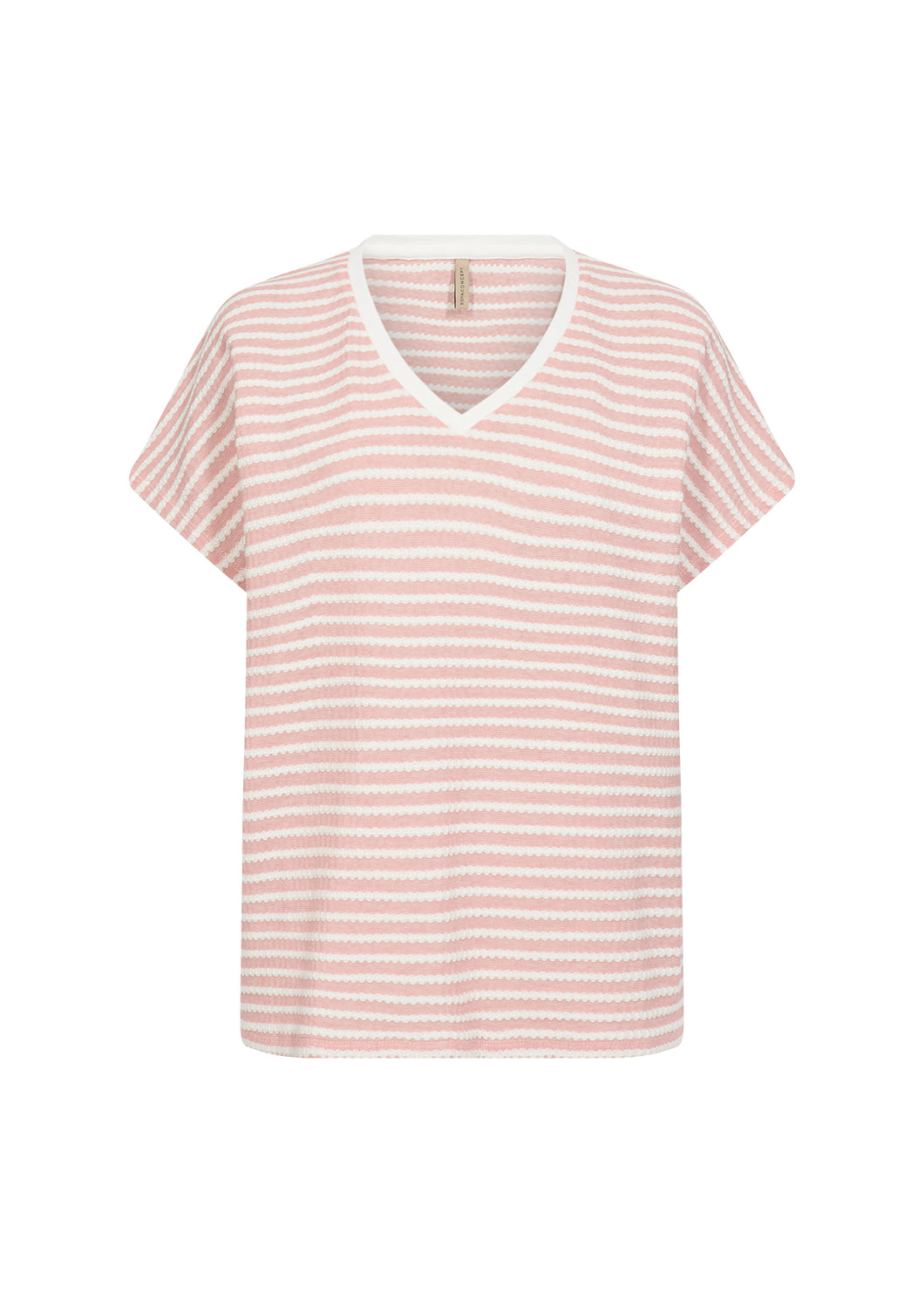 26897 - V-Neck Striped Top - Peach - Soya Concept