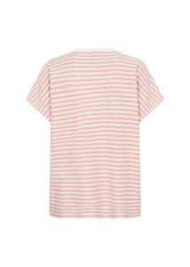 26897 - V-Neck Striped Top - Peach - Soya Concept