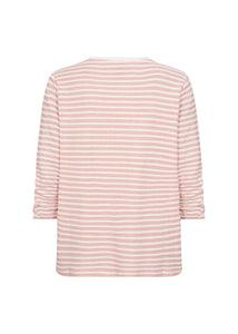 26898 - Striped Long-Sleeve Top - Peach - Soya Concept