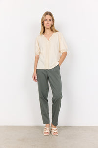 26910 - V-Neck Blouse - Cream - Soya Concept