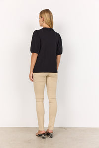 26910 - V-Neck Blouse - Black - Soya Concept