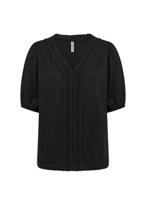 26910 - V-Neck Blouse - Black - Soya Concept