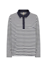 Load image into Gallery viewer, Navy Stripe Top with Collar - Soya Concept